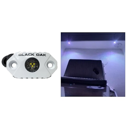 Black Oak Led Black Oak Rock Accent Light - White LEDs - White Housing MAL-W